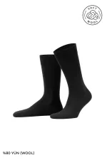 Men's Wool Single Derby Socks Black