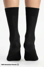 Chaussettes noires ultra-fines à motif à 6 pois pour homme, mercerisées
