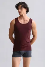 Mısırlı Modal By TENCEL HERCULES Slim Fit Basic Atlet Bordo