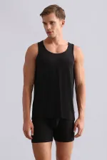 Mısırlı BAMBU ZEUS Regular Fit Basic Atlet / T-Shirt Siyah