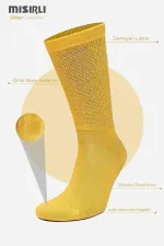 Egyptian Men's 10% Silver Single Socket Socks Yellow Egyptian Men's 10% Silver Single Socket Socks Yellow