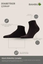 Chaussettes unisexes en bambou pour diabétiques, marron