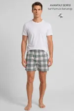 Pyjama court à carreaux pour homme, couleur pétrole, style égyptien Pyjama court à carreaux pour homme, couleur pétrole, style égyptien