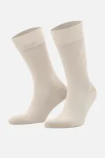 Mısırlı Erkek Merserize Tekli Nakışlı Süper İnce Soket Çorap Bej