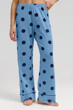 Mısırlı Kadın Modal Örme Puantiyeli Pijama Alt / Pantolon Bebe Mavisi