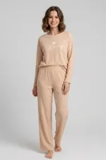 Kadın Gofre Kumaş Pijama Takım AÇIK SARI