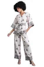 Mısırlı Kadın Kimono Takım Espresso