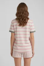 Egyptian Women's Cotton Ruffle Detail Shorts Set Salmon Egyptian Women's Cotton Ruffle Detail Shorts Set Salmon