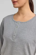 Women's Corset Long-Sleeve Sweatshirt Grey Melange