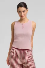 Mısırlı Kadın Pamuklu Kaşkorse Ön Patlı Atlet Açık Pembe