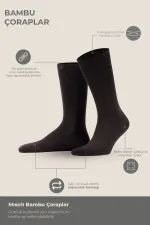 Chaussettes ergonomiques en bambou pour homme, marron, de fabrication égyptienne