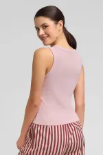 Mısırlı Kadın Pamuklu Kaşkorse Ön Patlı Atlet Açık Pembe