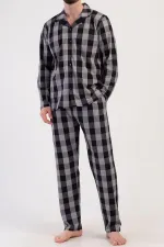 Mısırlı Erkek Pamuklu Uzun Kollu Pijama Takımı Siyah