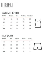 Pamuklu Askılı Tişört Şort Takım Pembe