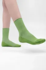 Mısırlı Kadın Bambu Tekli Diabetiker Lastiksiz Soket Çorap Yeşil