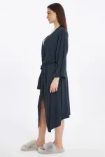 Robe longue en viscose égyptienne anthracite