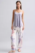 Mısırlı Kadın Bambu Atlet Pijama Üst Violet