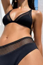 Mısırlı Fileli Üçgen Bikini Takım Siyah