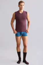 Mısırlı BAMBU HERCULES Slim Fit V Yaka Sporcu Atlet / T-Shirt Mor