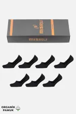 Mısırlı Erkek Organik Pamuklu 6 Çift Babet Çorap Siyah