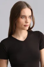 Débardeur/T-shirt à col V en modal égyptien TENCEL VICTORIA marron