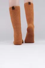 Chaussettes simples en coton éponge pour femmes égyptiennes, couleur moutarde