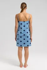 Chemise de nuit égyptienne en maille modal à bretelles, bleu ciel