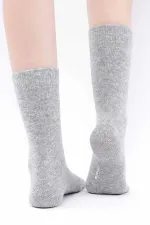 Chaussettes égyptiennes en laine de mouton, maille simple, gris clair