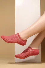 Mısırlı Kadın Bambu Tekli Yazlık No Show Çorap Kiremit