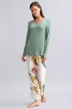 Mısırlı Kadın Bambu Sweatshirt Çağla Yeşili