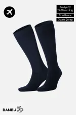 Unisex Bamboo Flight and Pilot Knee-High Socks with Special Strengthening Technology, Navy Blue
