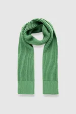 Ensemble écharpe et bonnet unisexe en laine égyptienne - Vert Roseluis