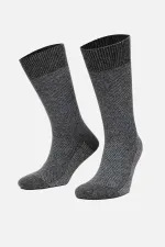 Mısırlı Erkek Kuzu Yünü (Lambswool) Tekli Soket Çorap Füme