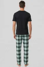 Egyptian Men's Cotton Plaid Bottom Pajamas Mint Egyptian Men's Cotton Plaid Bottom Pajamas Mint