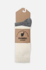 Chaussettes simples en laine d'alpaga pour homme, couleur écru, de fabrication égyptienne