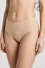 Egyptian Laser Cut High Waist Thong Beige