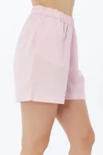 Mısırlı Pamuklu Poplin Şort Açık Pembe