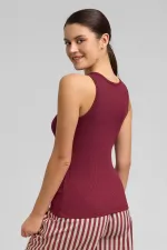 Débardeur camisole pour femme égyptienne, bordeaux