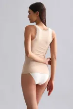 Débardeur/T-shirt en dentelle à larges bretelles en modal égyptien TENCEL beige