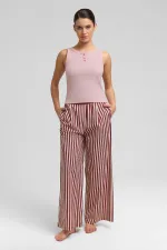 Mısırlı Kadın Pamuklu Kaşkorse Ön Patlı Atlet Açık Pembe