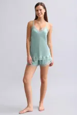 Mısırlı Kadın Bambu Şort Takımı Çağla Yeşili