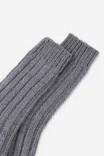 Mısırlı Unisex 5 Kat Alpaka Yünü Kışlık Tekli Soket Çorap Gri