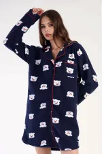 Kadın Polar Uzun Kollu Elbise Lacivert