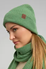 Ensemble écharpe et bonnet unisexe en laine égyptienne - Vert Roseluis