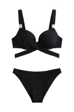 Mısırlı Aksesuarlı Double Dolgulu Bikini Takım Siyah