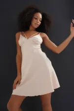 Tunique en coton pour femme égyptienne, beige