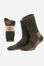 Chaussettes d'hiver unisexes en laine éponge d'alpaga égyptienne, anthracite/orange