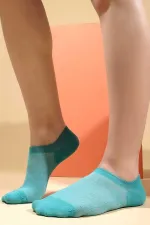 Chaussettes invisibles d'été en coton égyptien pour femmes, bleues