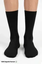 Erkek Pamuklu 6 Çift Düz Süper İnce Soket Çorap Siyah