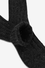 Mısırlı Unisex 5 Kat Alpaka Yünü Kışlık Tekli Soket Çorap Antrasit